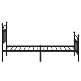 Metal Bed Frame without Mattress with Footboard Black 100x190cm