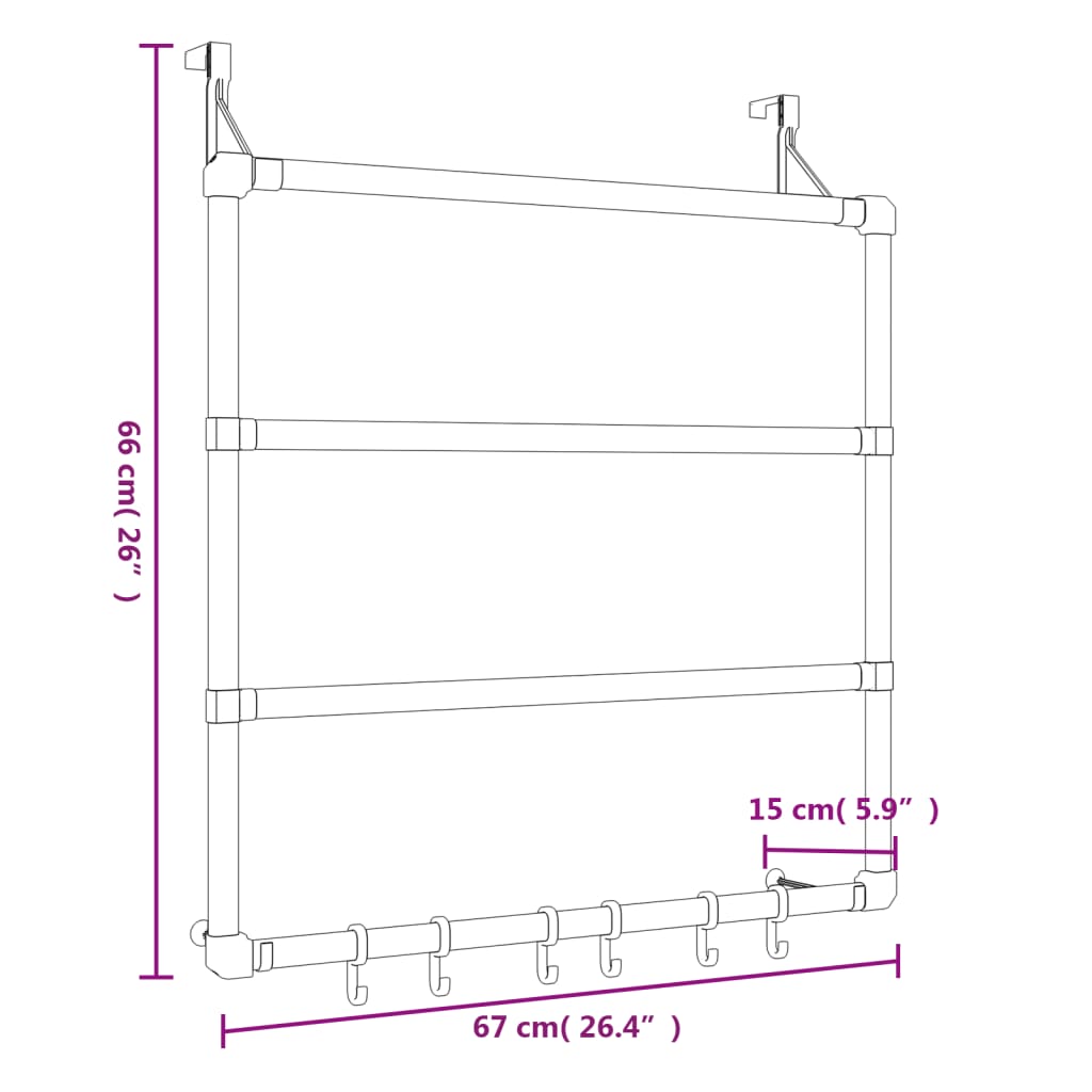 Towel Hanger 67x15x66 cm Aluminium