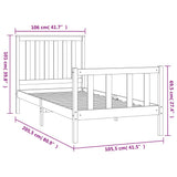 Bed Frame without Mattress 100x200 cm Solid Wood Pine