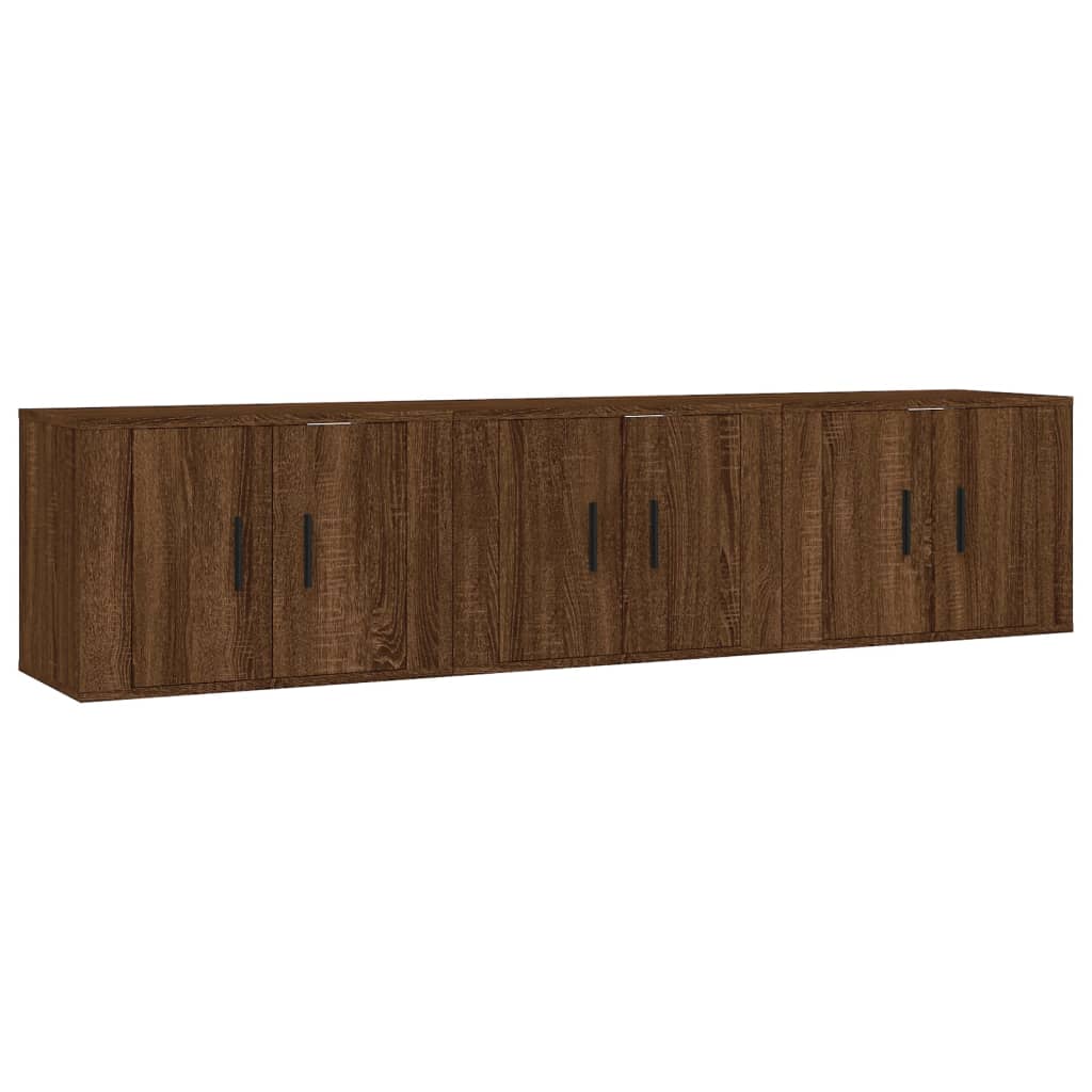 Wall-mounted TV Cabinets 3 pcs Brown Oak 57x34.5x40 cm