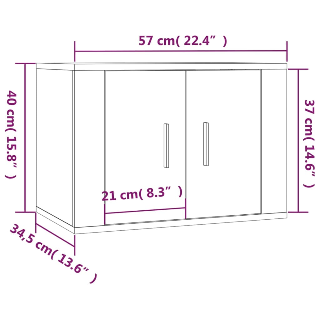 Wall-mounted TV Cabinets 3 pcs Brown Oak 57x34.5x40 cm