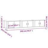 Wall-mounted TV Cabinets 3 pcs White 80x34.5x40 cm