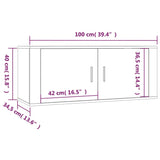 Wall-mounted TV Cabinets 2 pcs High Gloss White 100x34.5x40 cm