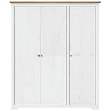 Wardrobe BODO White and Brown 151.5x52x176.5cm Solid Wood Pine