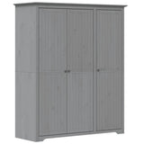 Wardrobe BODO Grey 151.5x52x176.5 cm Solid Wood Pine