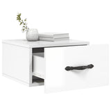 Wall-mounted Bedside Cabinet High Gloss White 35x35x20 cm