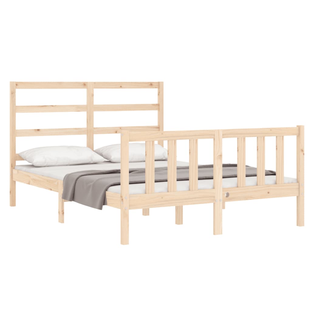 Bed Frame without Mattress 140x200 cm Solid Wood Pine