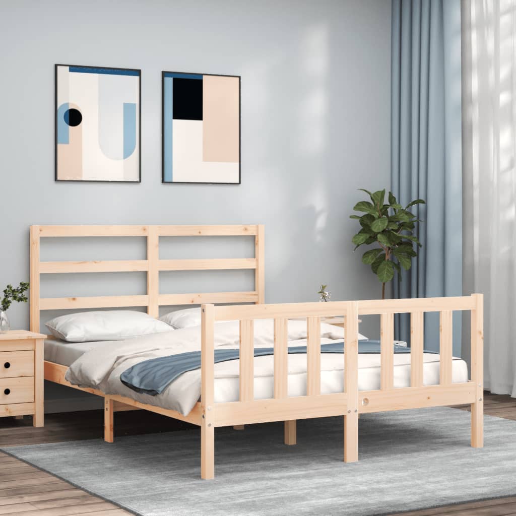 Bed Frame without Mattress 140x200 cm Solid Wood Pine