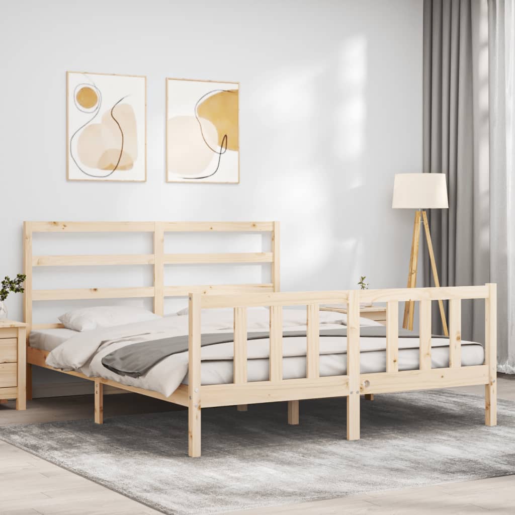 Bed Frame without Mattress 160x200 cm Solid Wood Pine