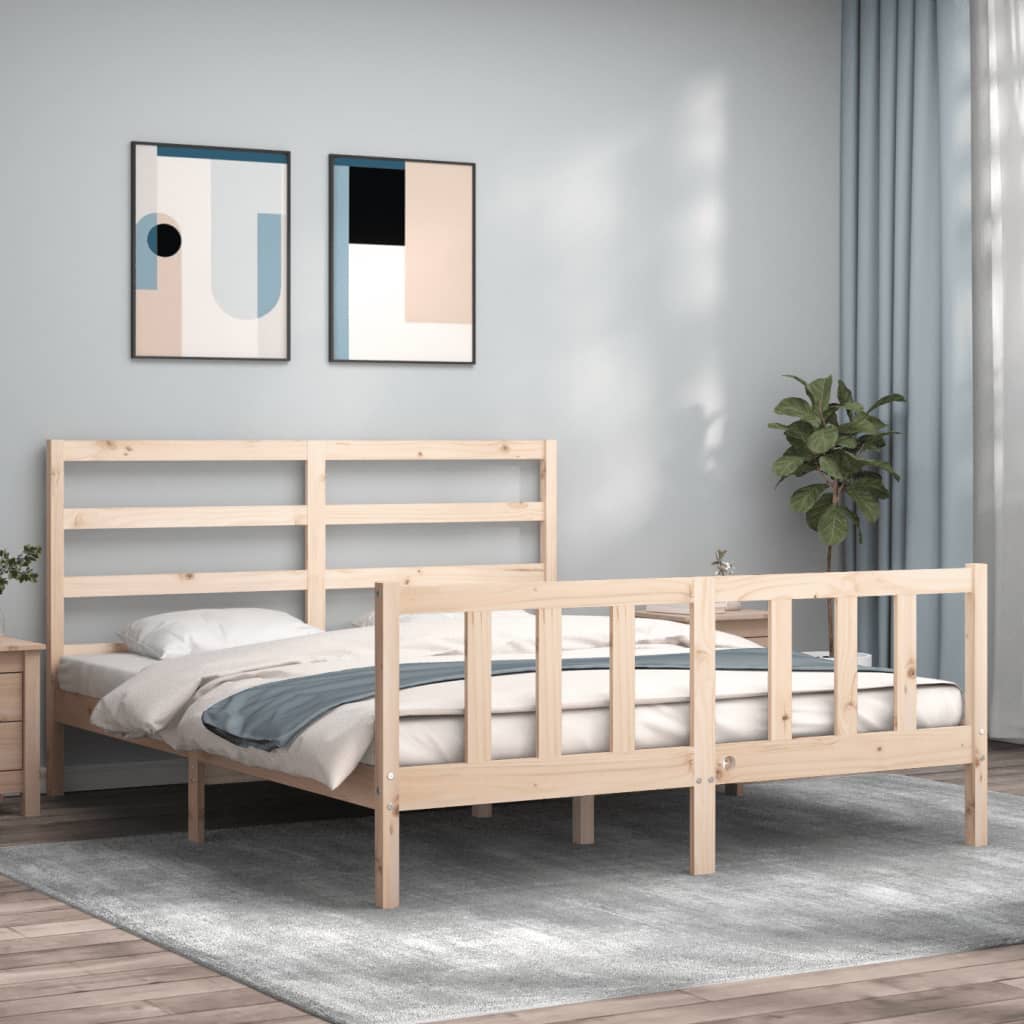 Bed Frame without Mattress 160x200 cm Solid Wood Pine