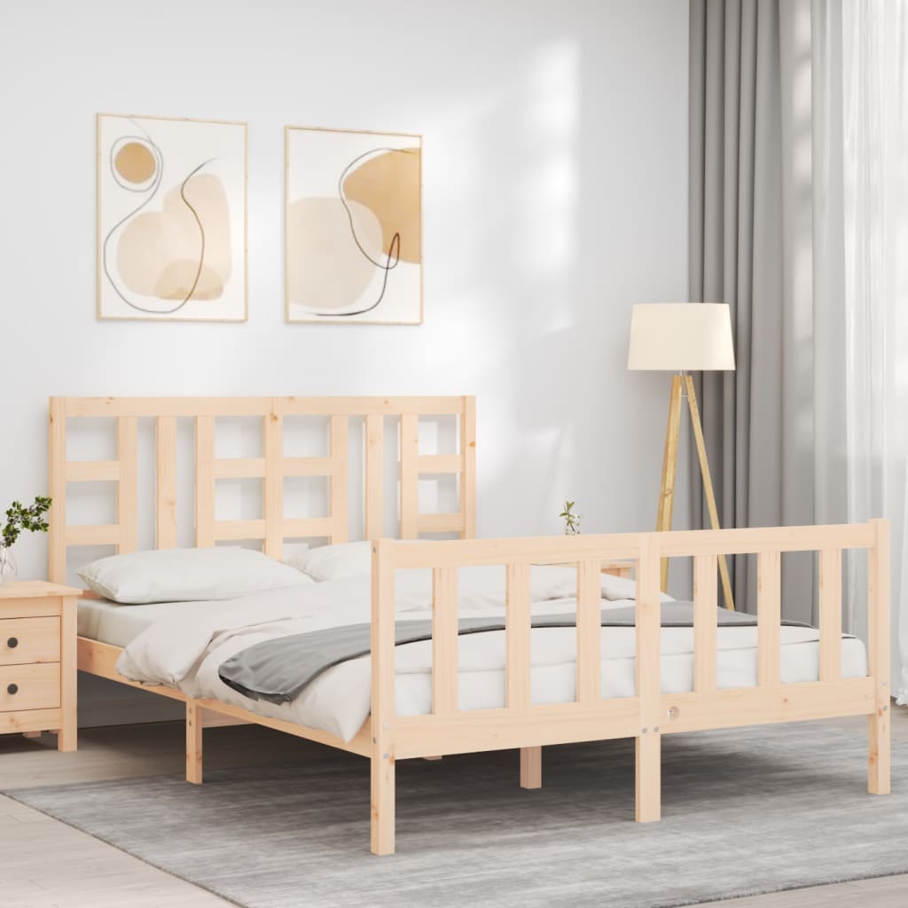 Bed Frame without Mattress 140x200 cm Solid Wood Pine