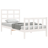 Bed Frame without Mattress White Small Single Solid Wood Pine