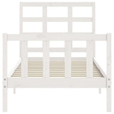 Bed Frame without Mattress White Small Single Solid Wood Pine