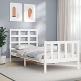 Bed Frame without Mattress White Small Single Solid Wood Pine