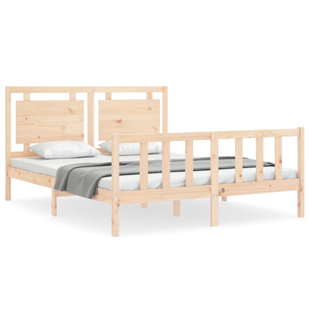 Bed Frame without Mattress King Size Solid Wood Pine