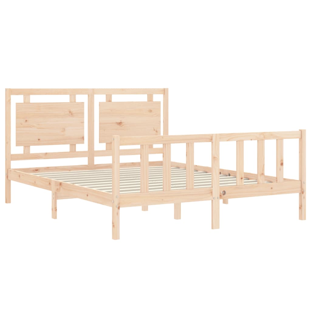 Bed Frame without Mattress King Size Solid Wood Pine