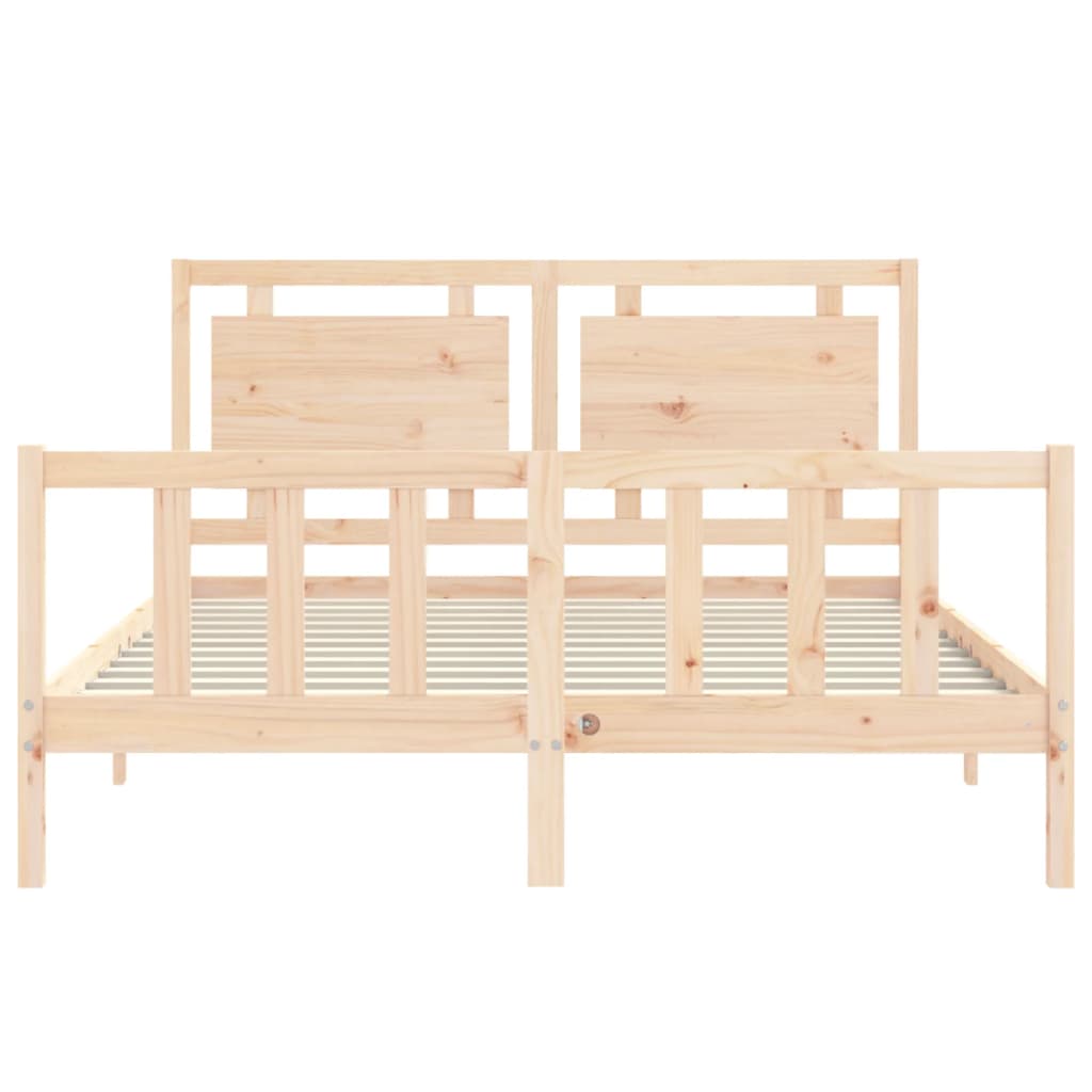 Bed Frame without Mattress King Size Solid Wood Pine