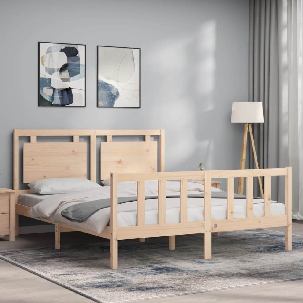 Bed Frame without Mattress 160x200 cm Solid Wood Pine