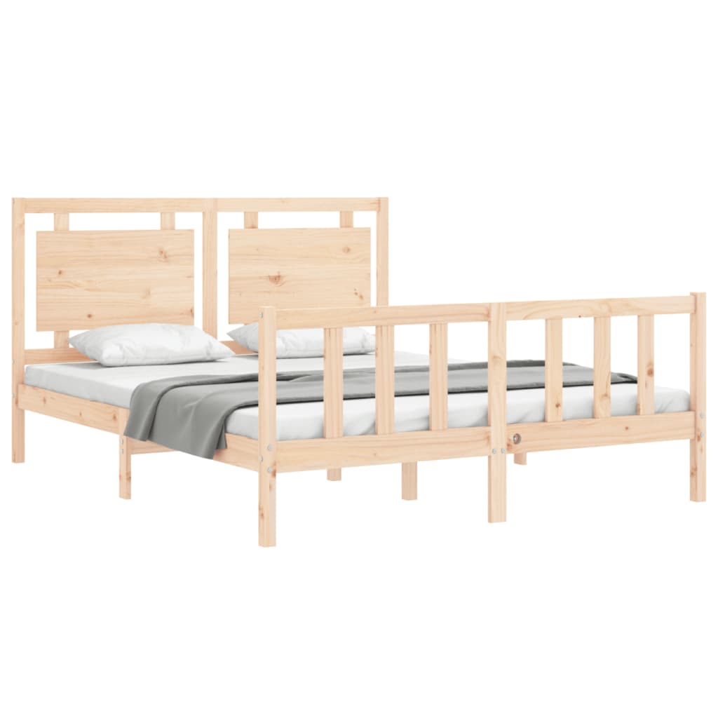 Bed Frame without Mattress 160x200 cm Solid Wood Pine