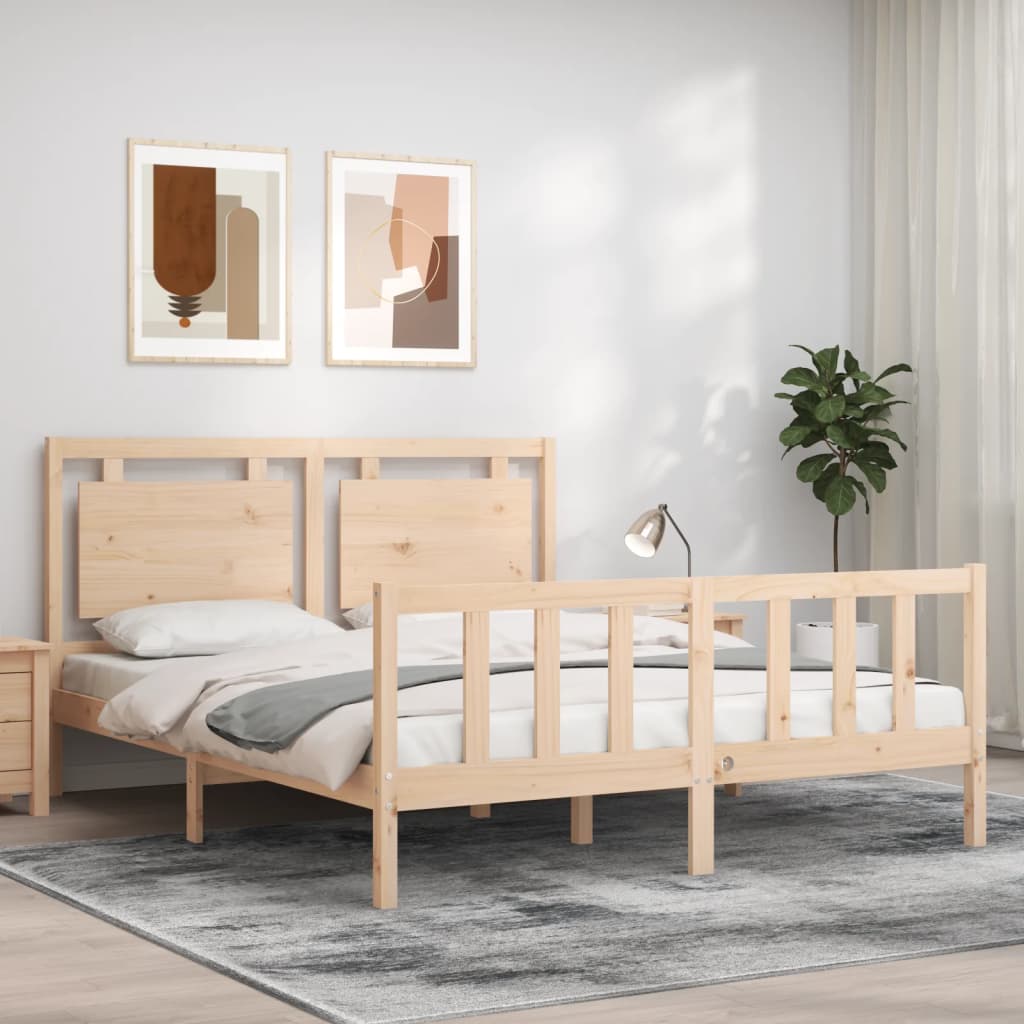 Bed Frame without Mattress 160x200 cm Solid Wood Pine