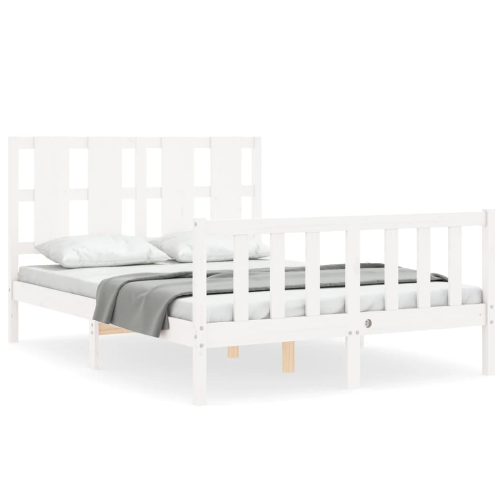 Bed Frame without Mattress White 120x200 cm Solid Wood Pine