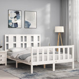 Bed Frame without Mattress White 120x200 cm Solid Wood Pine