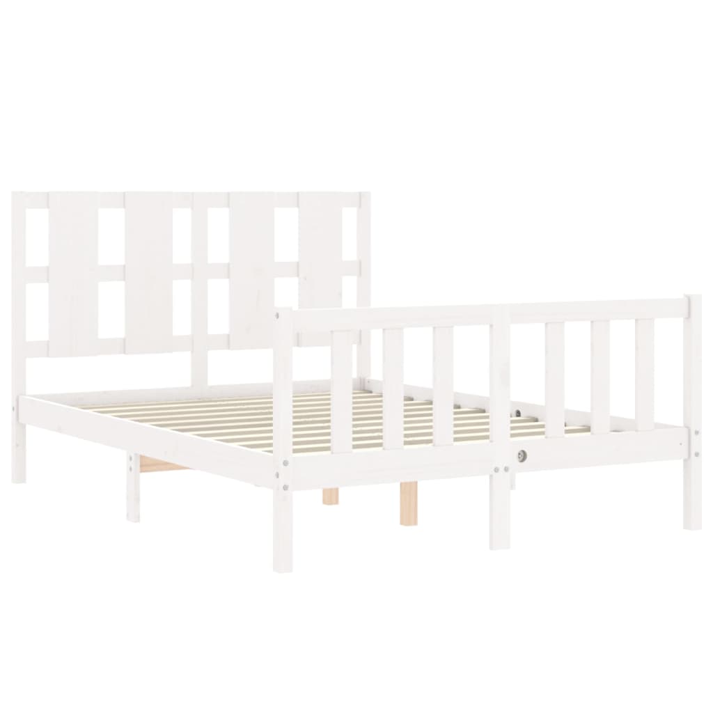 Bed Frame without Mattress White 120x200 cm Solid Wood Pine