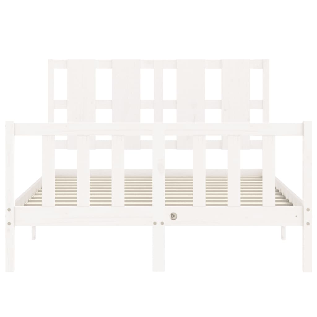 Bed Frame without Mattress White 120x200 cm Solid Wood Pine