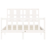 Bed Frame without Mattress White 120x200 cm Solid Wood Pine