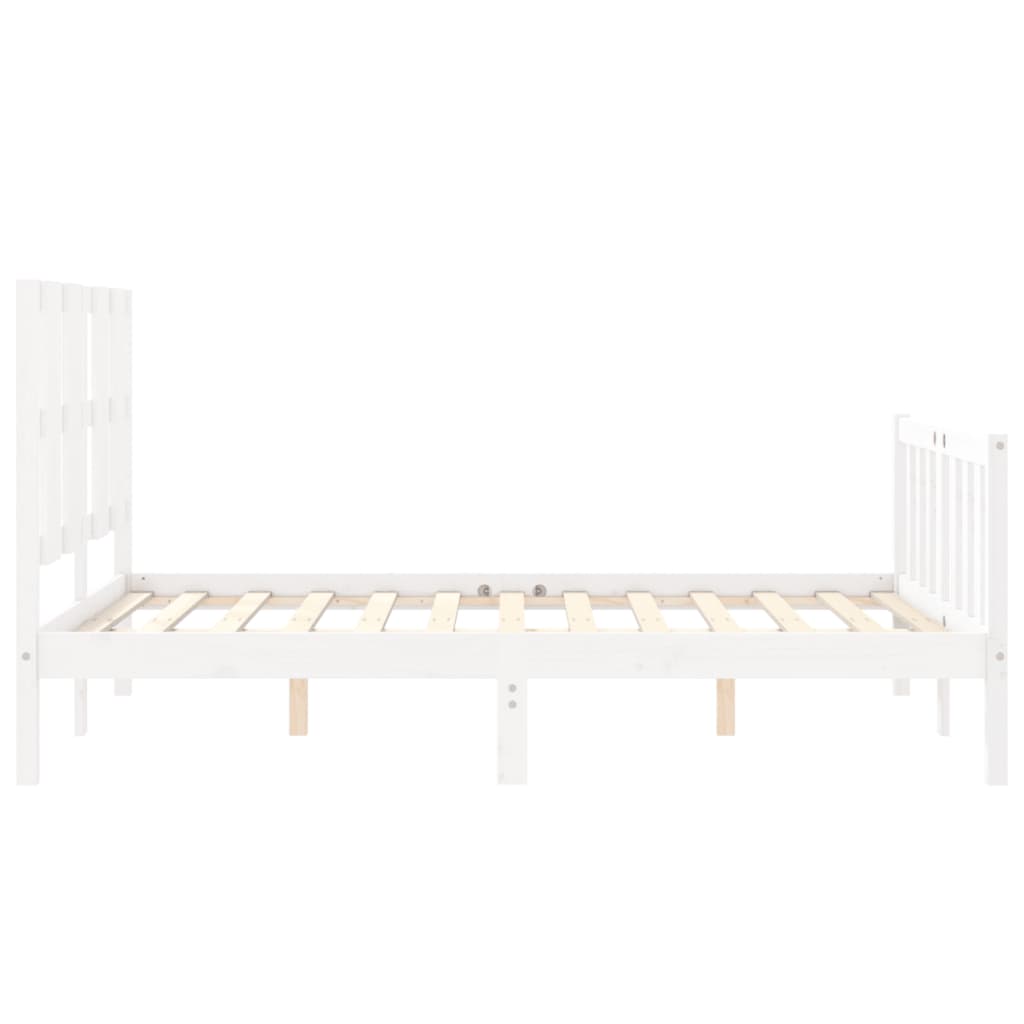 Bed Frame without Mattress White 120x200 cm Solid Wood Pine