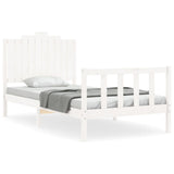 Bed Frame without Mattress White 100x200 cm Solid Wood Pine