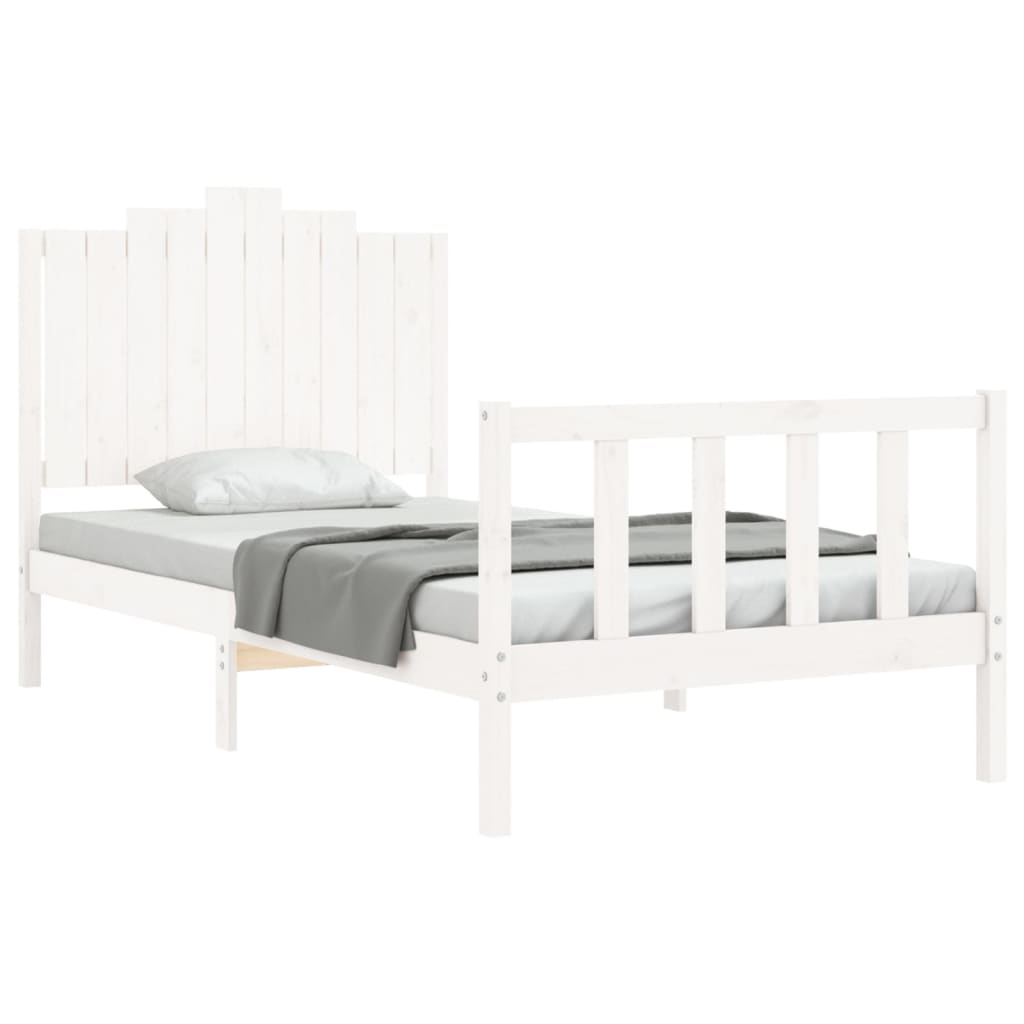 Bed Frame without Mattress White 100x200 cm Solid Wood Pine