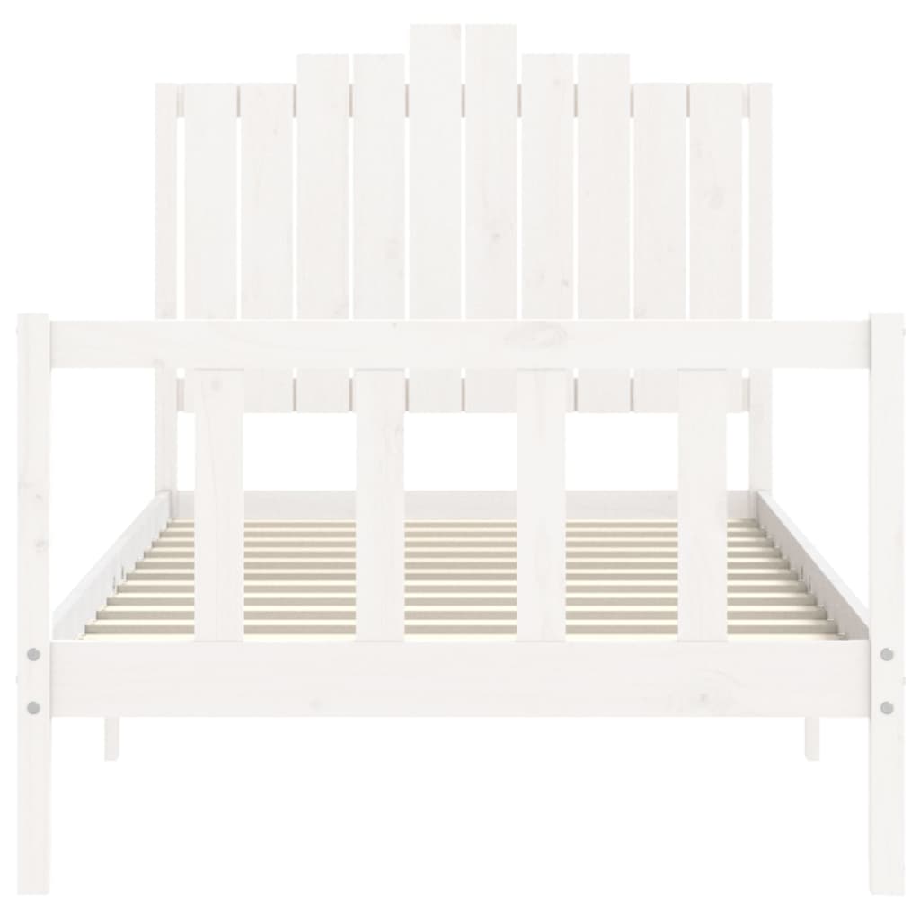 Bed Frame without Mattress White 100x200 cm Solid Wood Pine