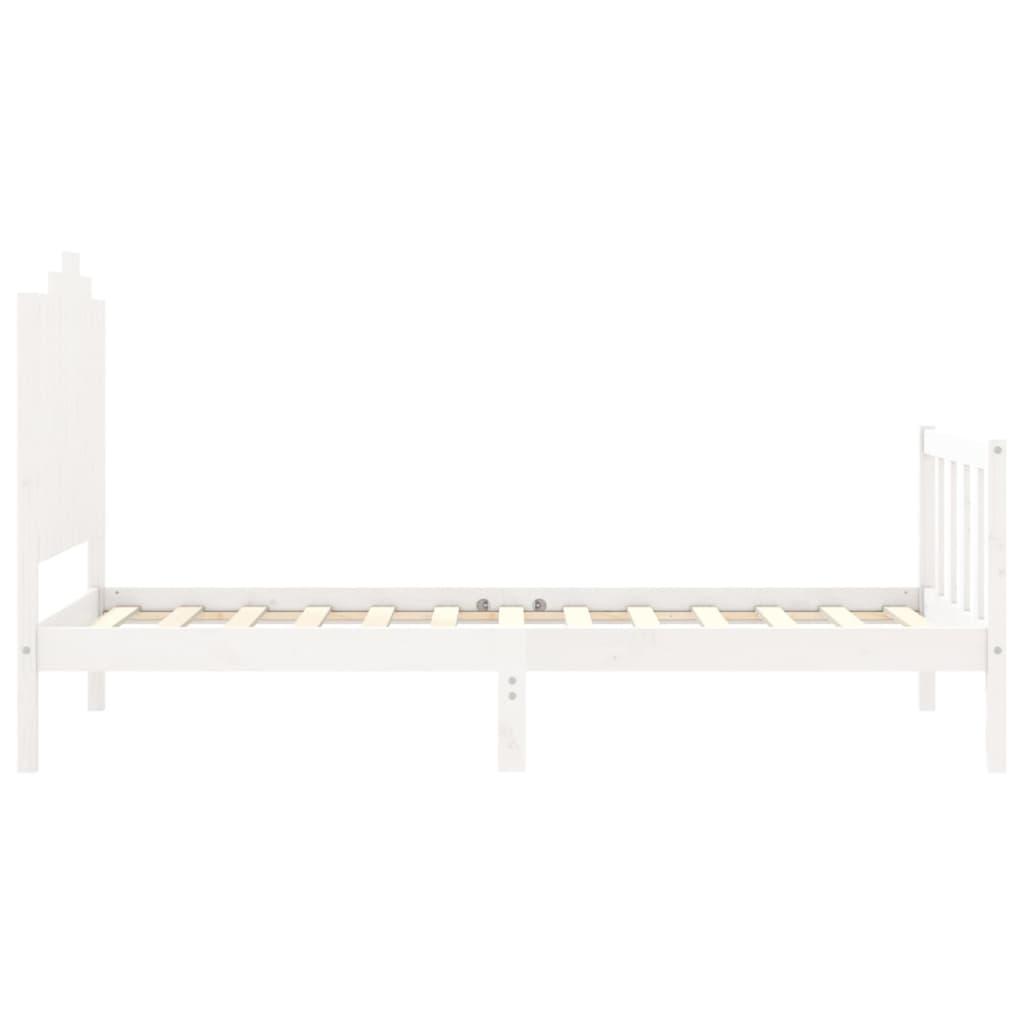 Bed Frame without Mattress White 100x200 cm Solid Wood Pine