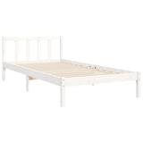 Bed Frame without Mattress White 100x200 cm Solid Wood Pine