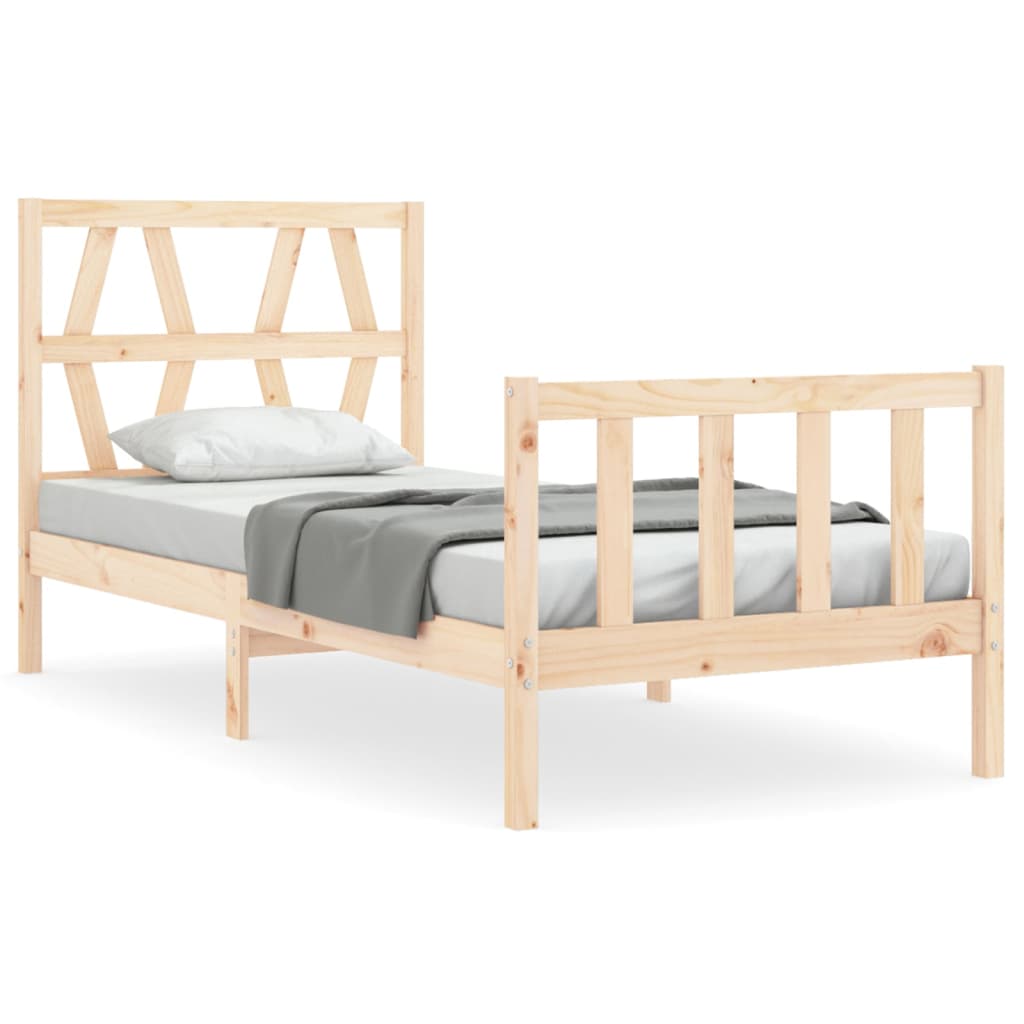 Bed Frame without Mattress Single Solid Wood Pine