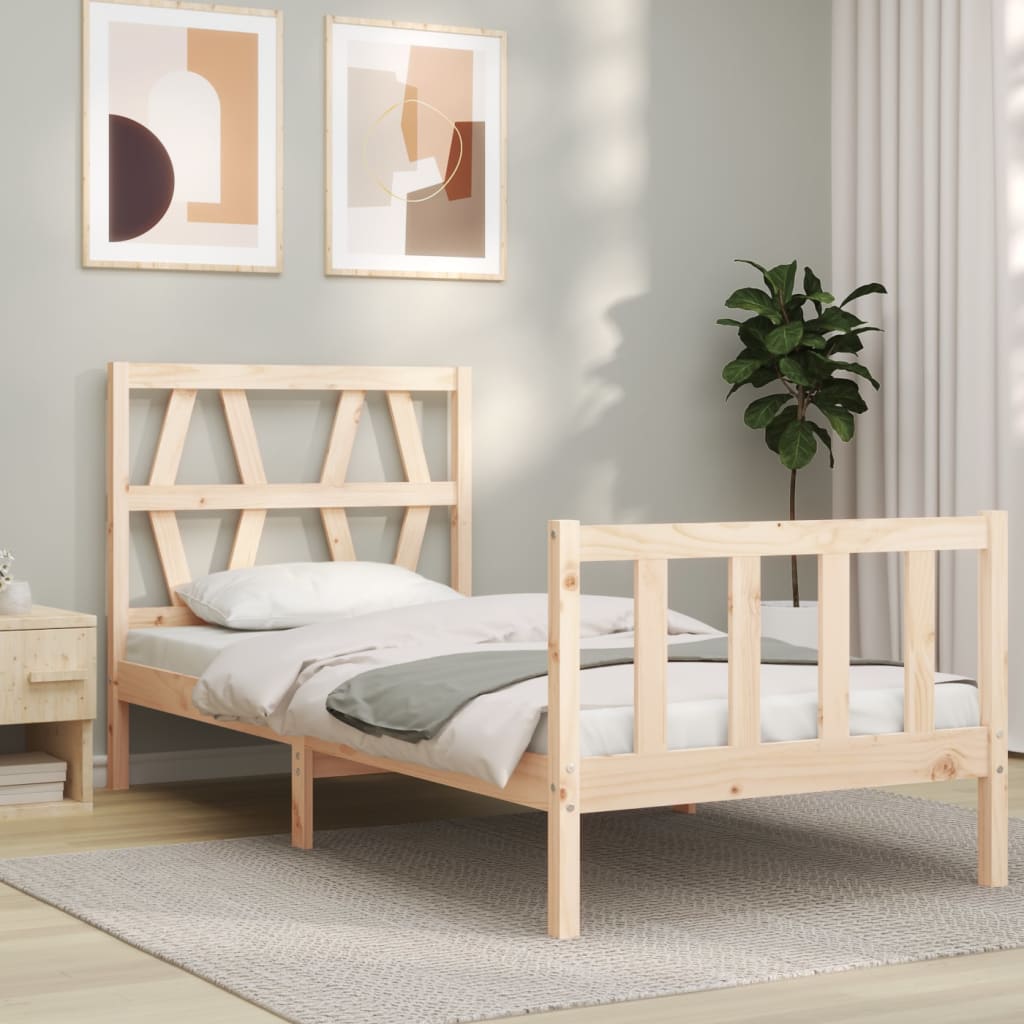 Bed Frame without Mattress Single Solid Wood Pine