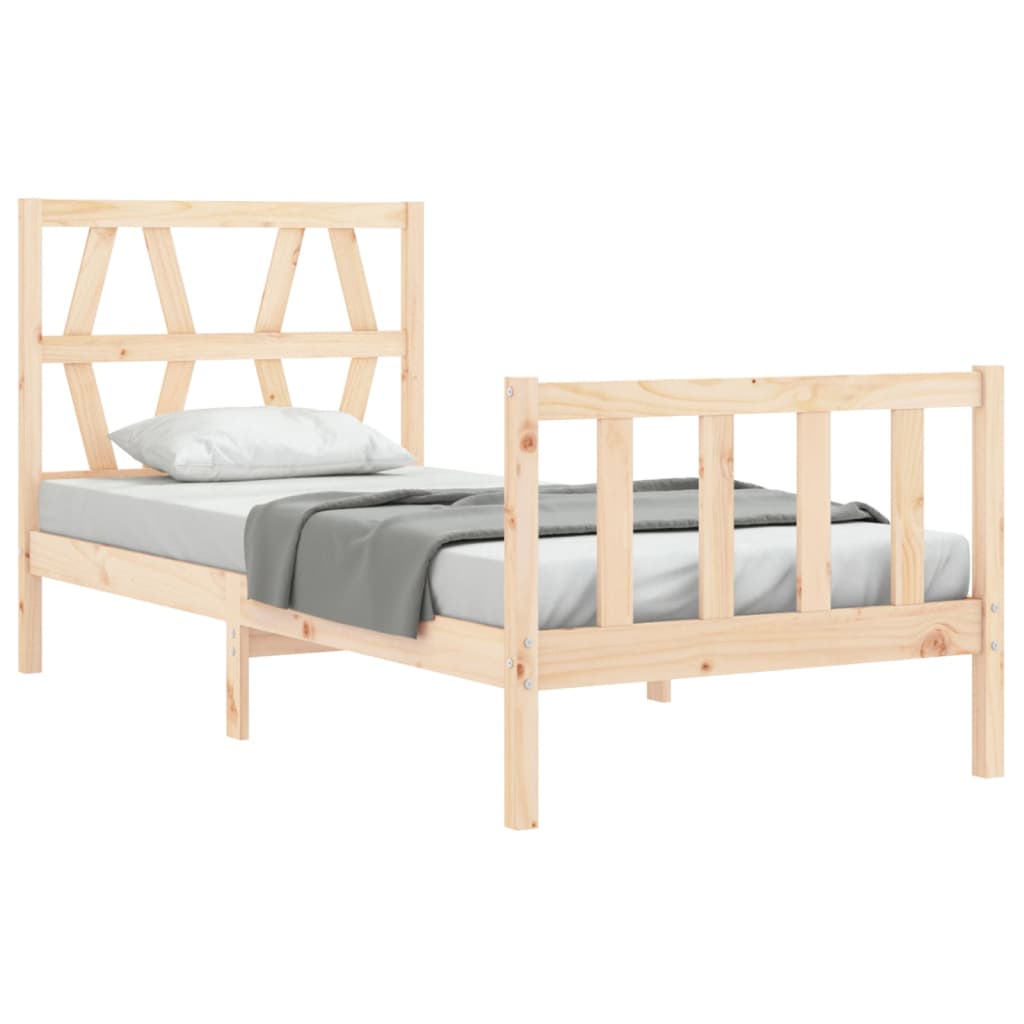 Bed Frame without Mattress Single Solid Wood Pine