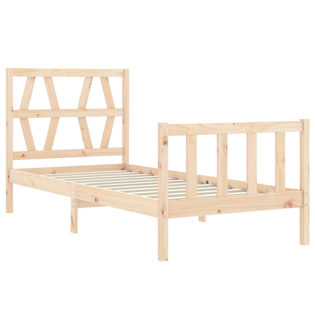 Bed Frame without Mattress Single Solid Wood Pine