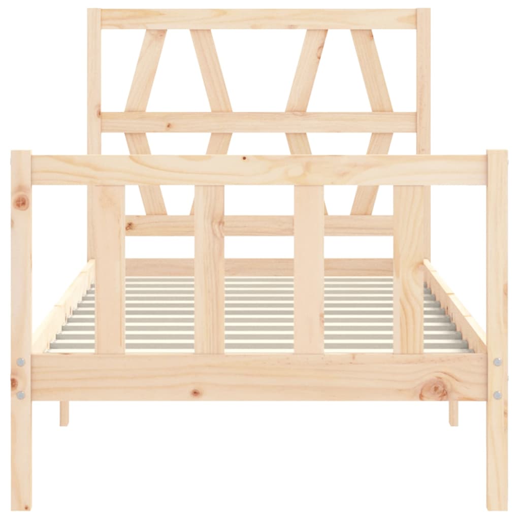 Bed Frame without Mattress Single Solid Wood Pine