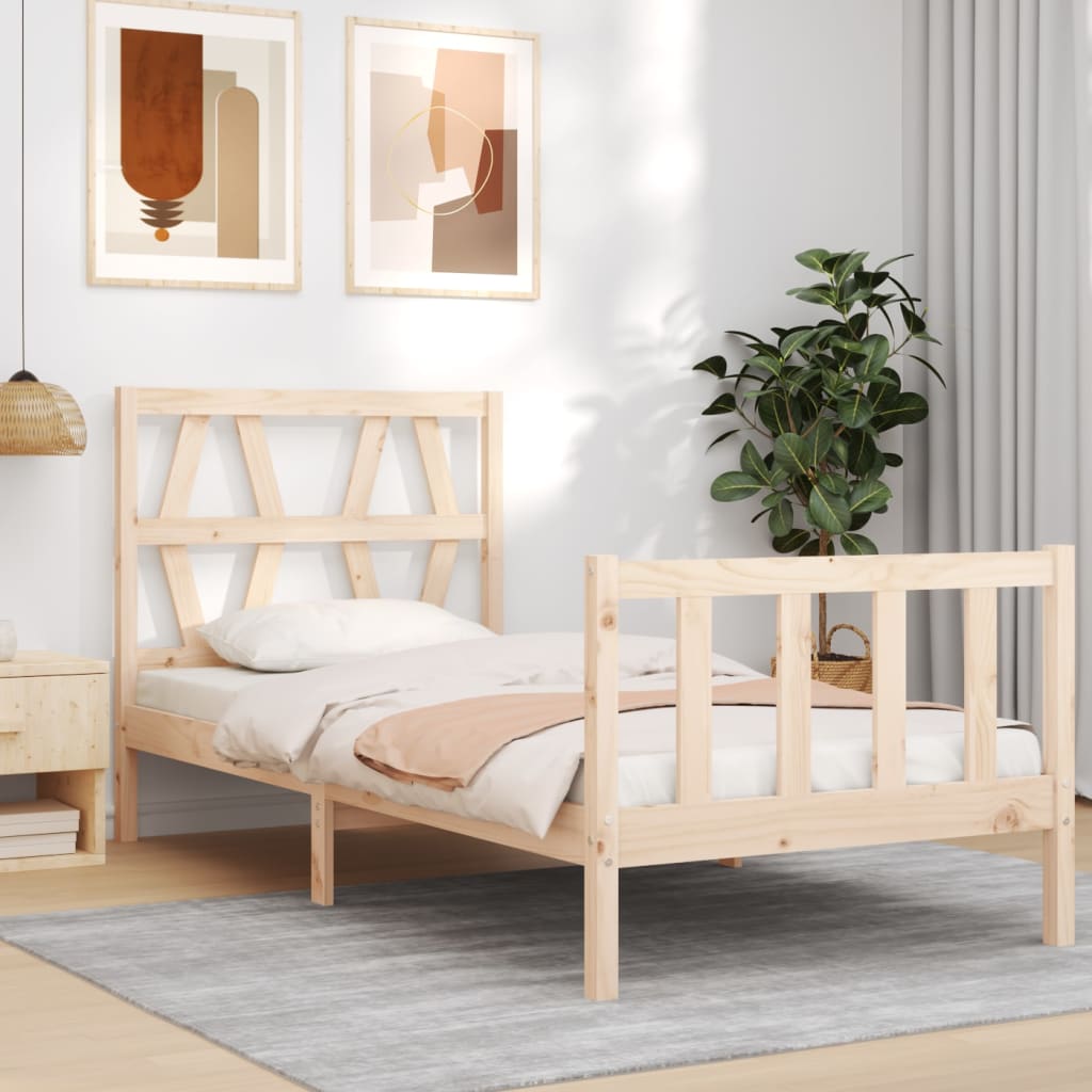 Bed Frame without Mattress Single Solid Wood Pine