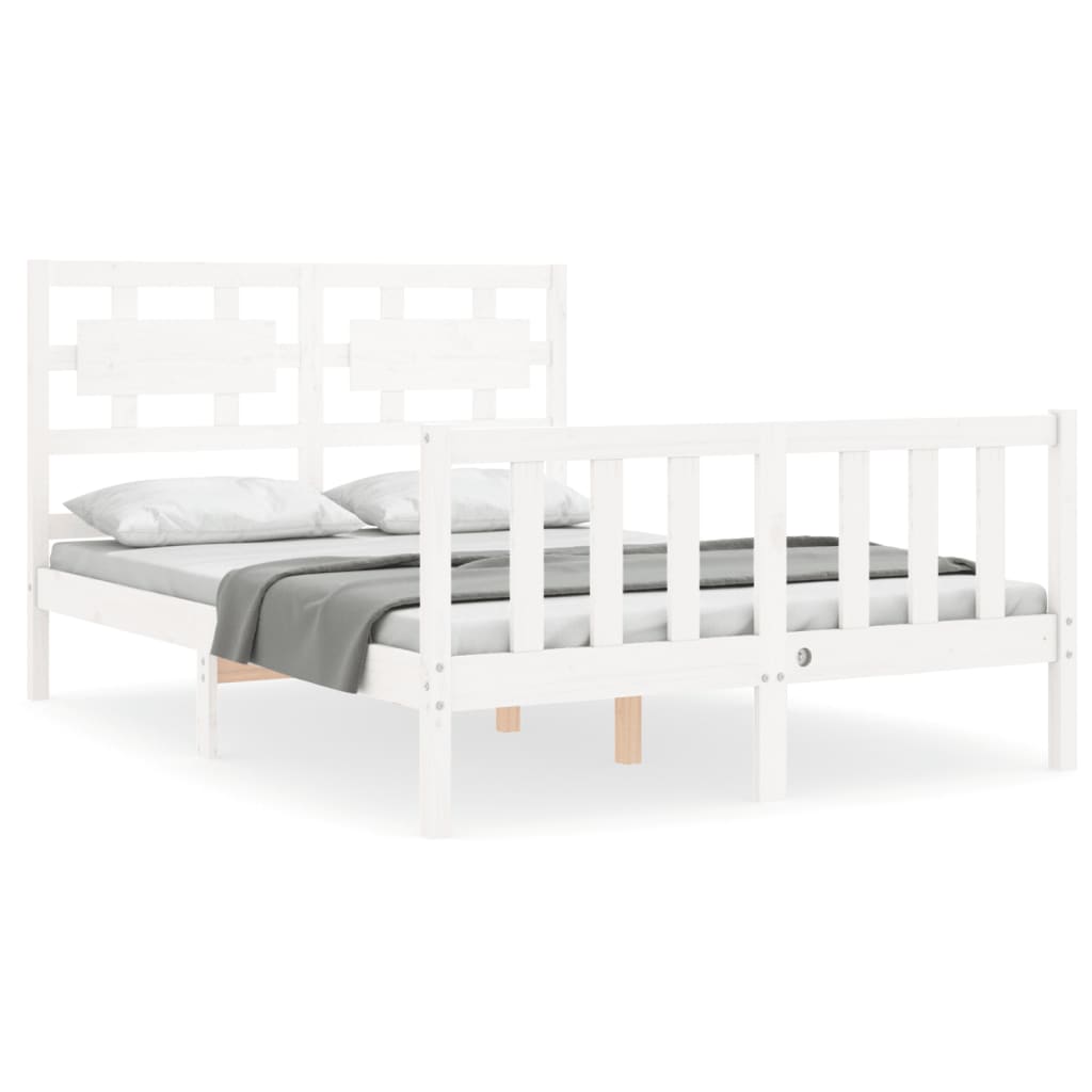 Bed Frame without Mattress White 140x200 cm Solid Wood Pine