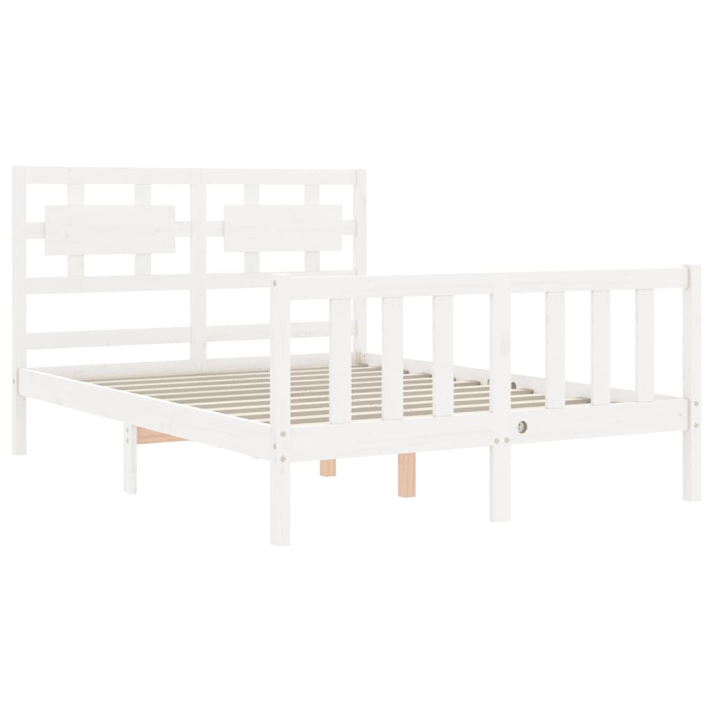 Bed Frame without Mattress White 140x200 cm Solid Wood Pine