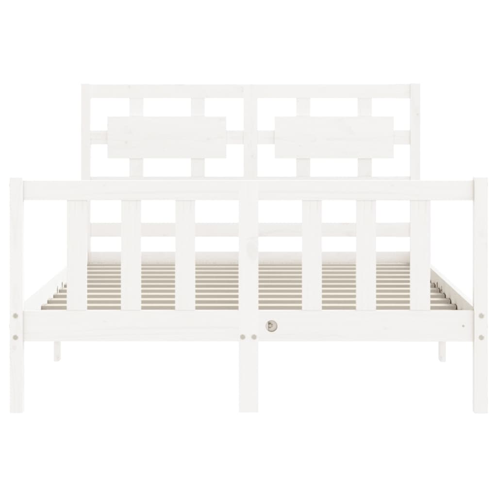 Bed Frame without Mattress White 140x200 cm Solid Wood Pine