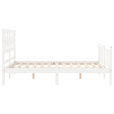 Bed Frame without Mattress White 140x200 cm Solid Wood Pine