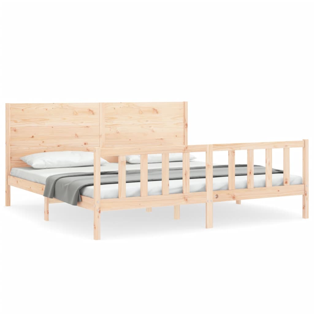 Bed Frame without Mattress 200x200 cm Solid Wood Pine