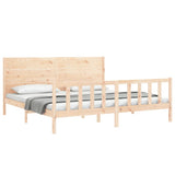 Bed Frame without Mattress 200x200 cm Solid Wood Pine