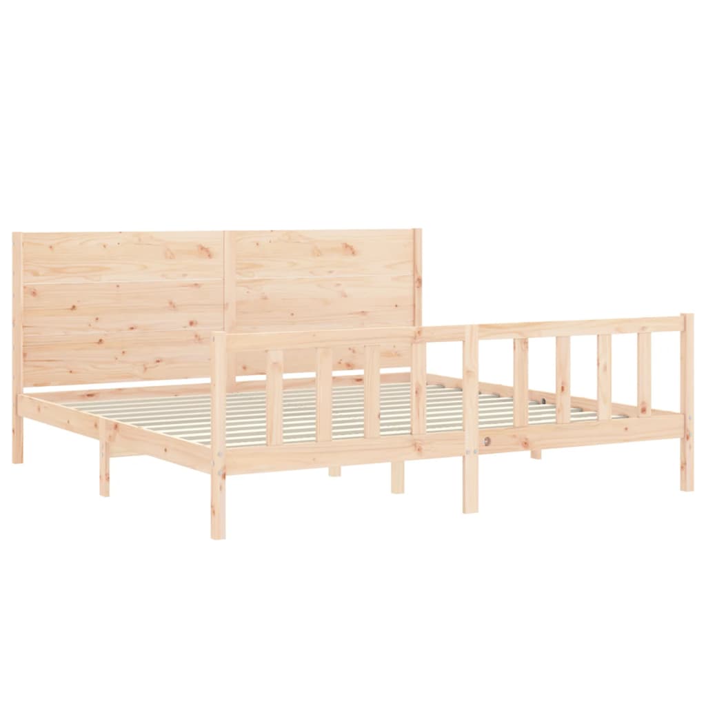 Bed Frame without Mattress 200x200 cm Solid Wood Pine