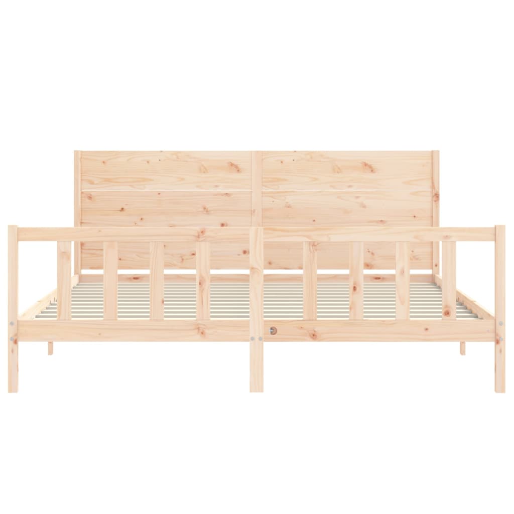 Bed Frame without Mattress 200x200 cm Solid Wood Pine