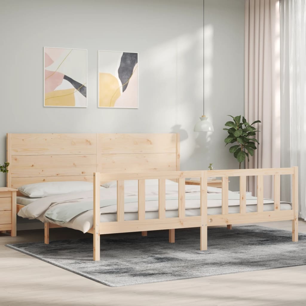 Bed Frame without Mattress 200x200 cm Solid Wood Pine